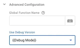 Settings in Google Analytics with activated debugging via variable